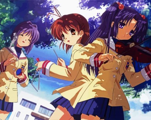 Clannad Anime Girls paint by number