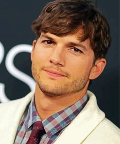 Classy Ashton Kutcher paint by numbers