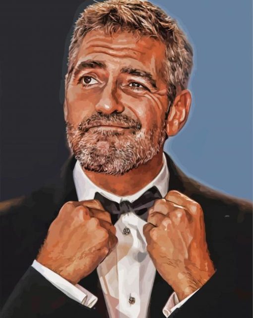 Classy George Clooney paint by number