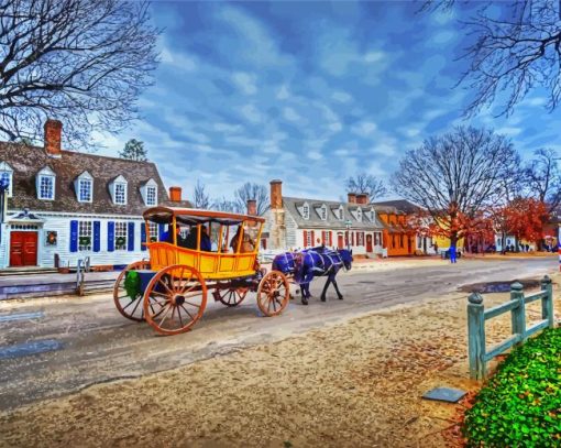 Colonial Williamsburg Center paint by numbers