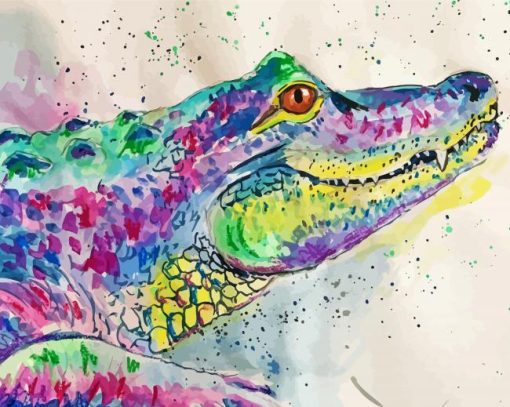 Colorful Alligator paint by numbers