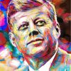 Colorful John F Kennedy paint by number