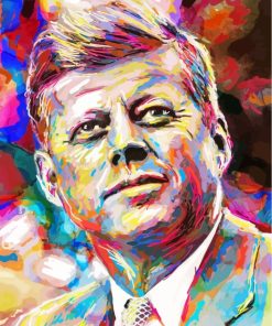 Colorful John F Kennedy paint by number