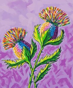 Colorful Thistles paint by number