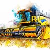 Combine Harvester Splatter Art paint by numbers