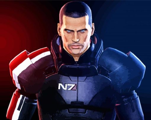 Commander Shepard paint by numbers