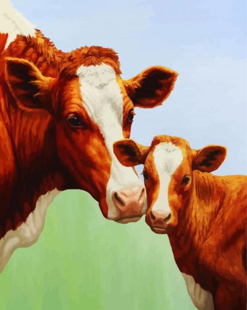 Cow And Calf paint by numbers