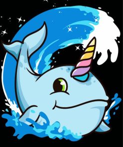 Cute Narwhal paint by number