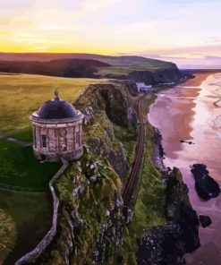 Derry Mussenden Temple Seascape paint by number