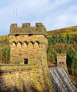 Derwent Reservoir Sheffield paint by number