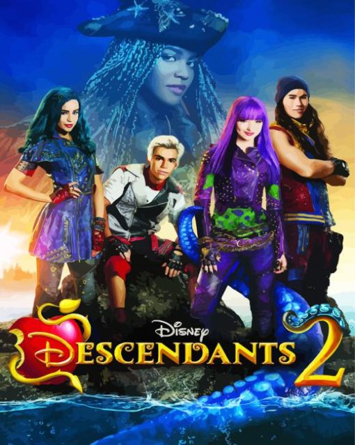 Disney Descendants Movie Poster paint by number