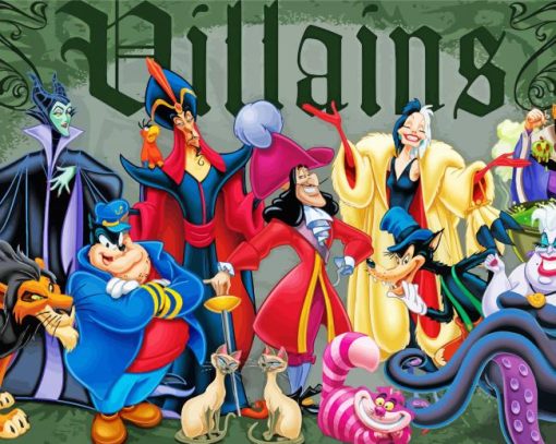 Disney villains Poster paint by number