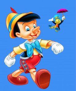 Disney Pinocchio And Jiminy Cricket paint by number