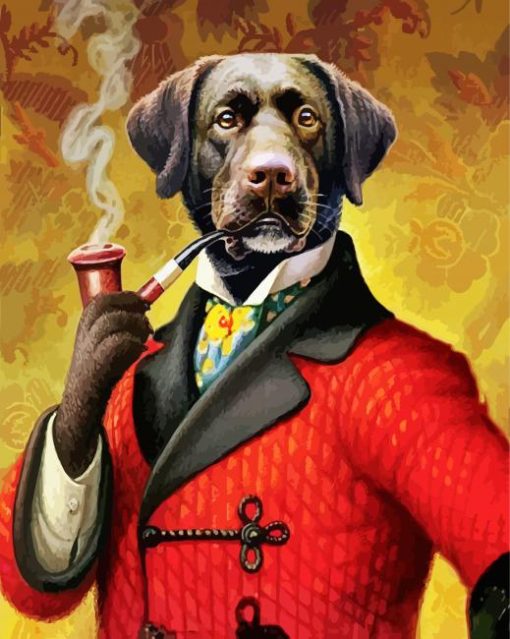 Dog Smoking Pipe paint by number