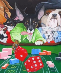 Dog Playing Craps paint by numbers