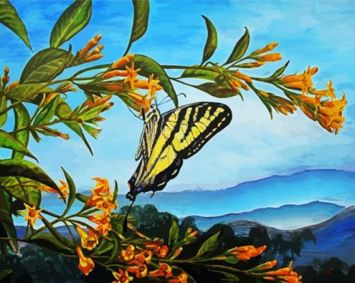 Eastern Tiger Swallowtail Butterfly paint by number