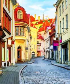 Estonia Tallinn Streets paint by numbers