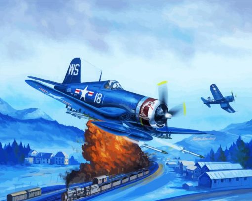 F4U Corsair War Plane paint by numbers