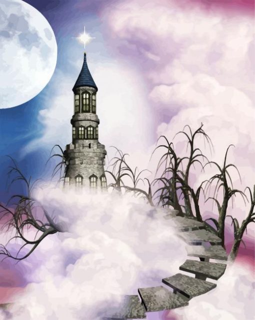 Fantasy Castle Path paint by number