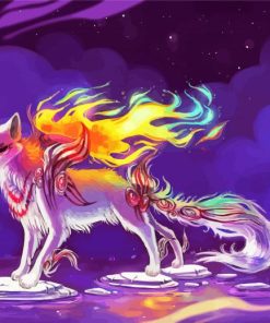 Fantasy Kitsune Fox paint by number