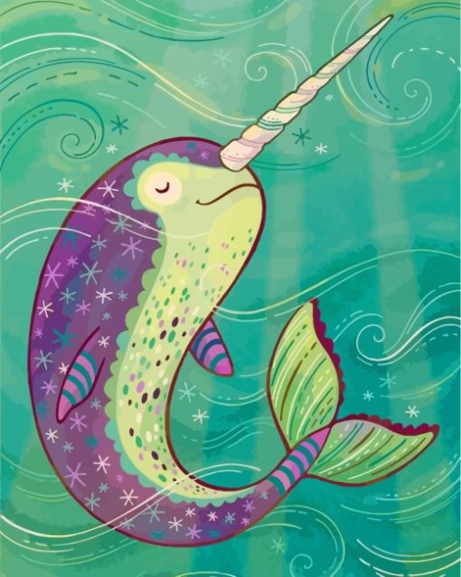 Fantasy Narwhal paint by number