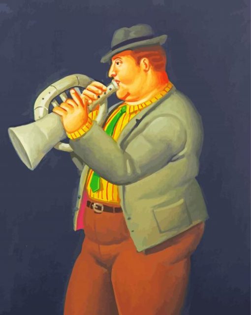 Fat Trumpet Player paint by numbers