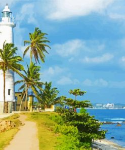 Galle Fort Lighthouse Sri Lanka paint by number