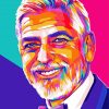 George Clooney Pop Art paint by number