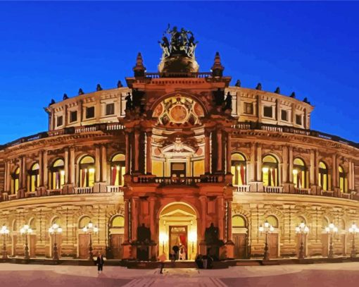 Germany Dresden Opera House paint by number