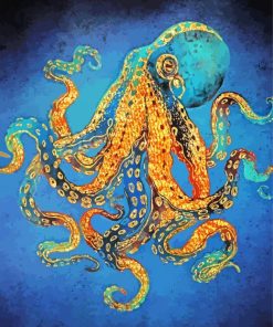 Golden Octopus paint by number