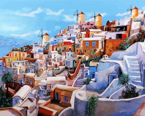 Greece Santorini Island paint by numbers