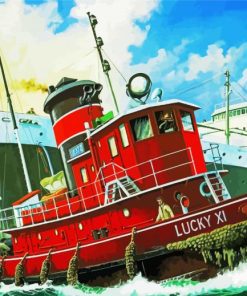 Harbour Tugboat Ship paint by number