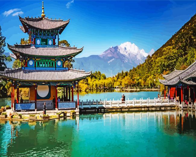 Hei Long Tan Black Dragon Pool paint by numbers