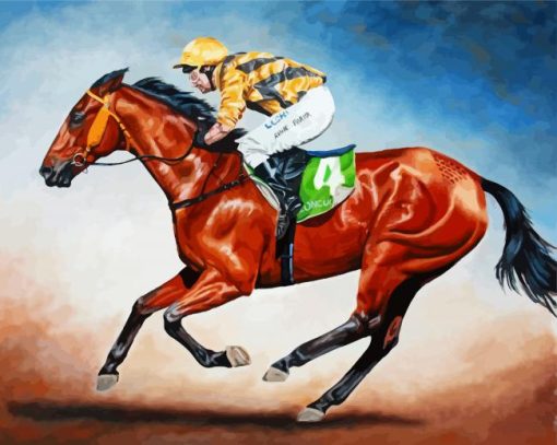 Horse Rider Racing paint by number