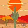 Illustration Cactus Desert paint by numbers