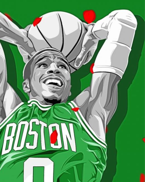 Illustration Jayson Tatum paint by numbers