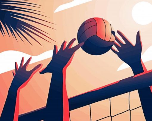 Illustration Volleyball paint by number