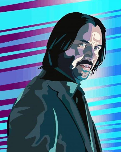 Illustration Keanu Reeves paint by number