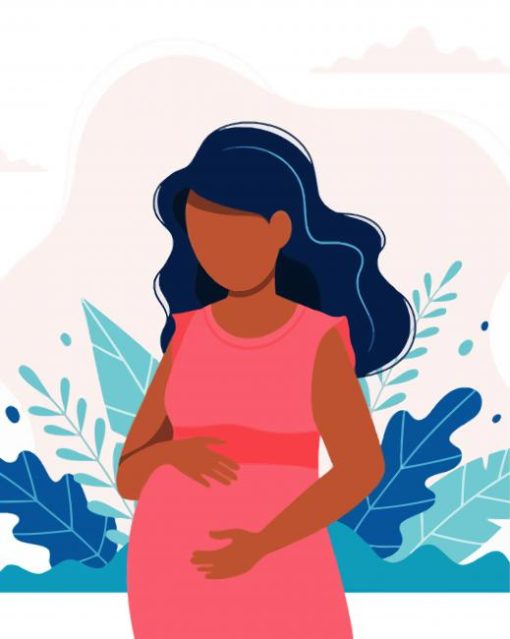 Illustration Pregnant Girl paint by number