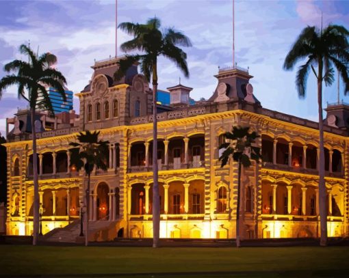 Iolani Palace Oahu paint by numbers