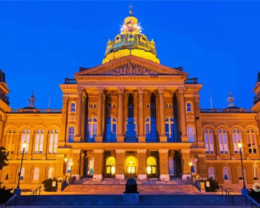 Iowa State Capital Building paint by numbers