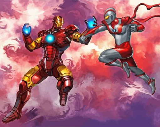 Iron Man And Ultraman paint by numbers