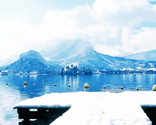 Lake Annecy In Winter paint by number