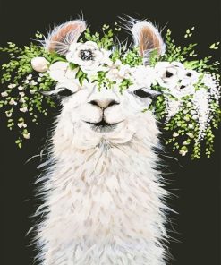 Llama With Flowers paint by numbers