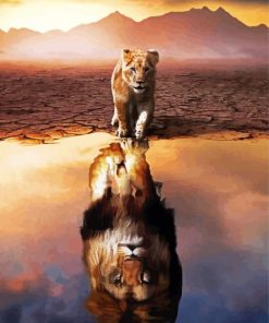 Lion Reflection paint by numbers