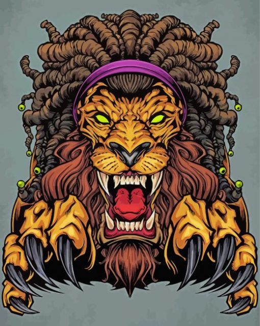 Lion With Dreadlocks paint by number