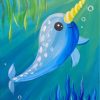 Little Blue Narwhal paint by number