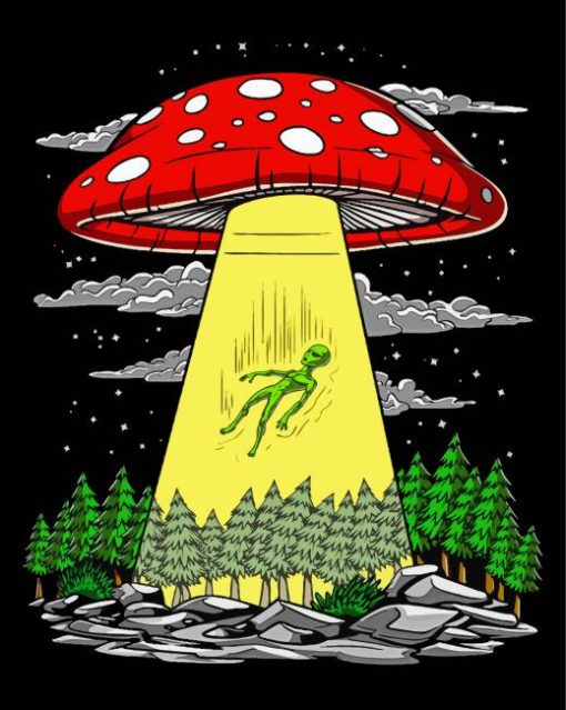 Magic Toadstool Alien paint by number