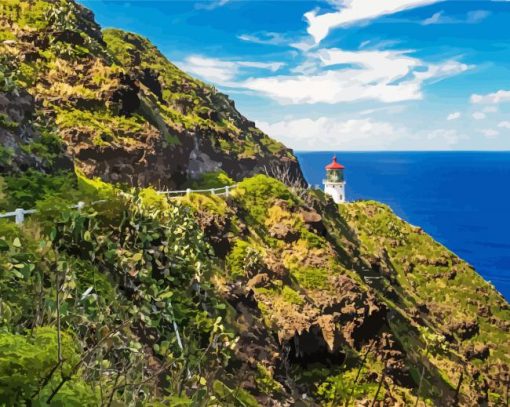 Makapu‘u Point Lighthouse Trail Oahu paint by numbers