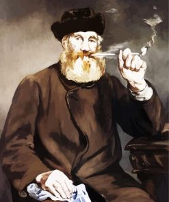 Man Smoking Pipe Art paint by number